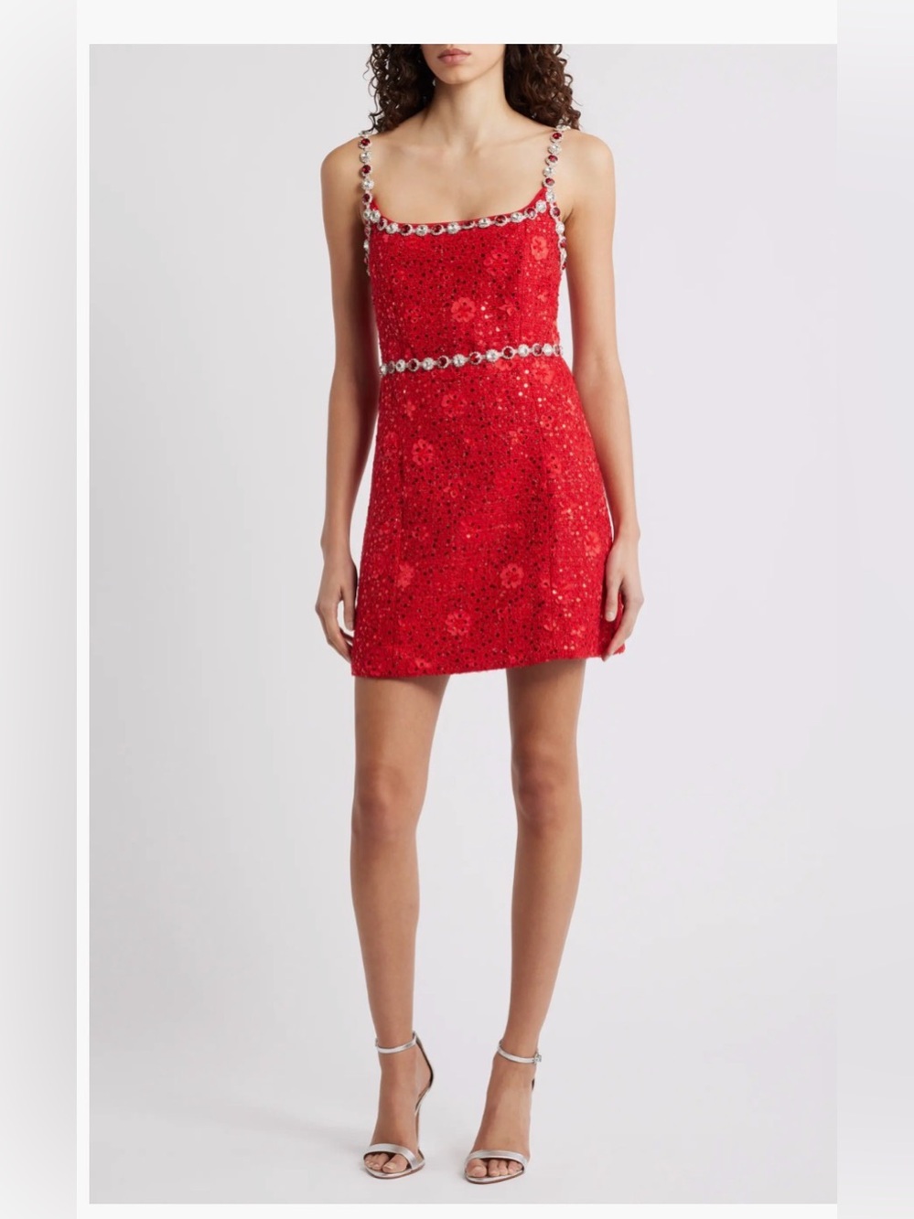 elliatt Adeline Embellished Sequin Tweed Cocktail Minidress Size:S $278